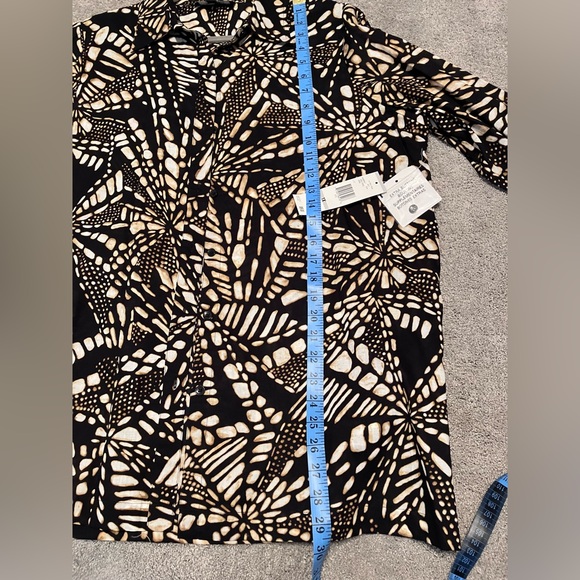 NWT Jones New York Geometric Print Button-down 1X Plus size 100% cotton - Picture 7 of 8
